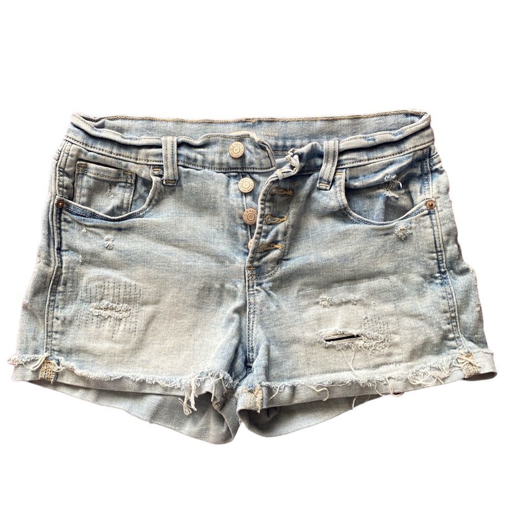Old Navy Boyfriend Mid-Rise Denim Jean Button Fly Shorts